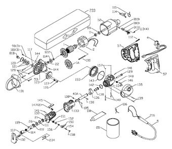 Fig-0 Diagram and Parts List for 750  Porter Cable Sander Grinder